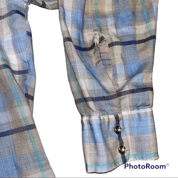 Vintage White Tab Levi’s Plaid Pearl Snap Shirt - Picture 9 of 9